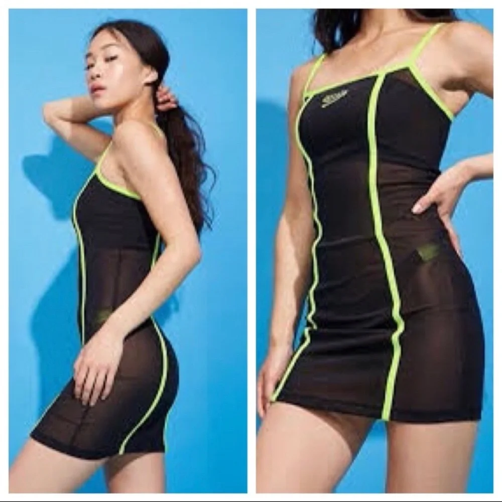 🆕🏊‍♀️SPEEDO/FOREVER 21 Mesh Swim Dress - Picture 4 of 10